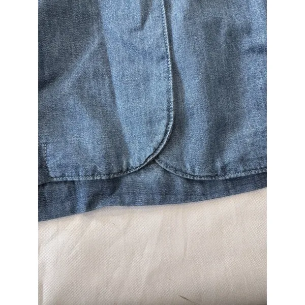 Time and Tru Chambray Blazer Jacket NWT Size XXL 20 Plus Size Light Blue - Image 10