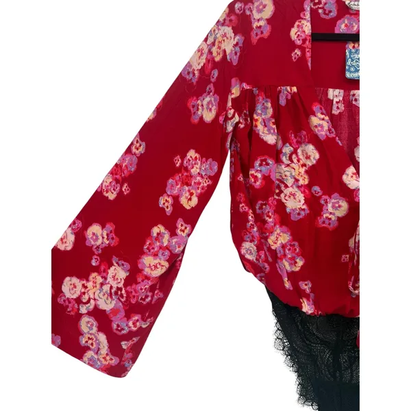 NWT Free People Intimately Forties Feels Floral Tie Front Lace Bodysuit Size Med - Image 13
