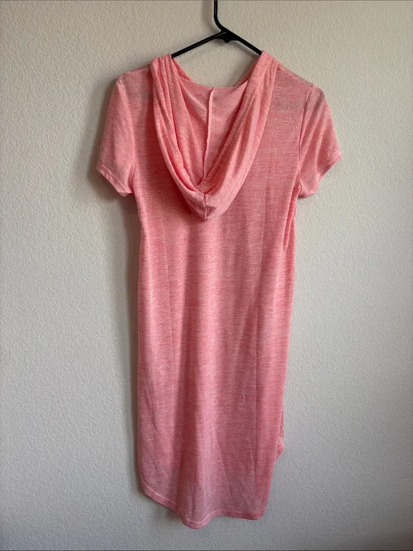 Pink Hoodie Short Sleeve swim cover up - Image 4
