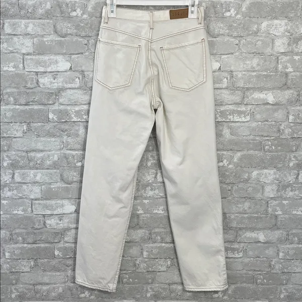 PacSun Cream Straight Leg Dad Jeans - Image 4