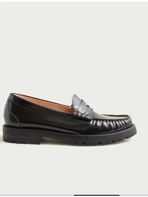 New in Box JCrew Winona Lug-Sole Penny Loafers in Italian Spazzolato Sz 7.5 - Image 3