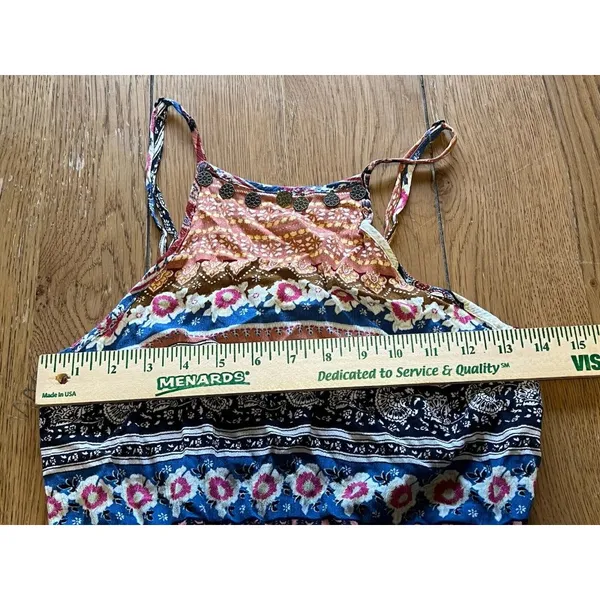 american eagle Size Small romper Spaghetti Straps Colorful‎ Boho Peasant Beach - Image 4