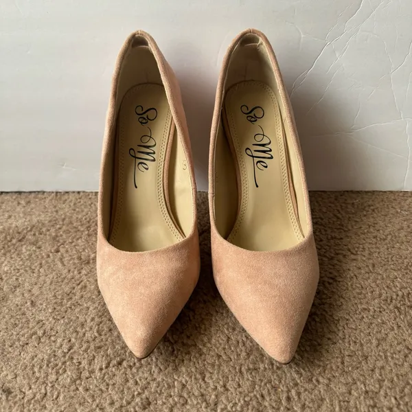 So Me Blush Suede Stiletto Heels Size 7 - Image 2