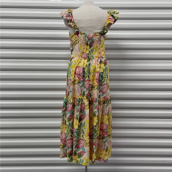 Roxy Womens Floral Dress Size Medium Tropical Vacation Resort Beach Boho Coastal - Image 4