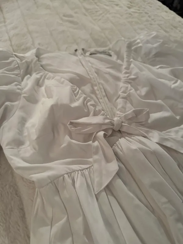 Abercrombie White Puff Sleeve Dress - Image 4