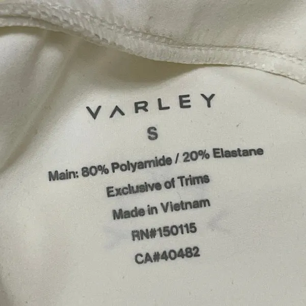 Varley Women's White Mock Neck Long Sleeve 1/2 Zip Athletic Crop Top Size S - Image 5
