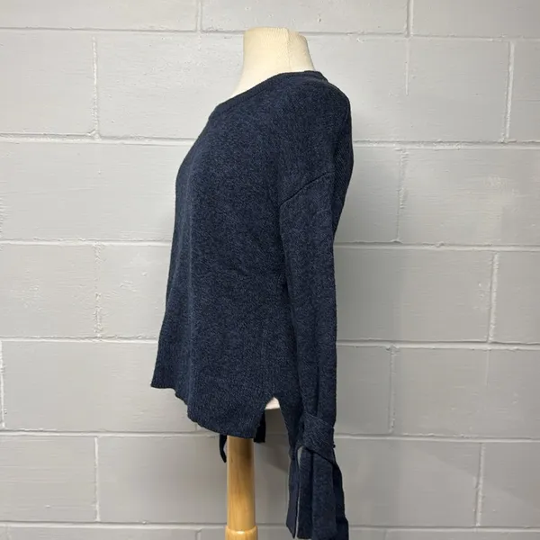 Madewell Marled Baltic Blue Tie Cuff Pullover Sweater Size XXS - Image 7