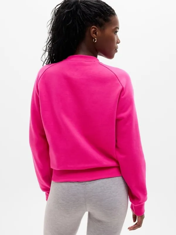 New Athleta L Easy Fleece Crew Relaxed Sweatshirt Dahlia Pink Large Regular - Image 5