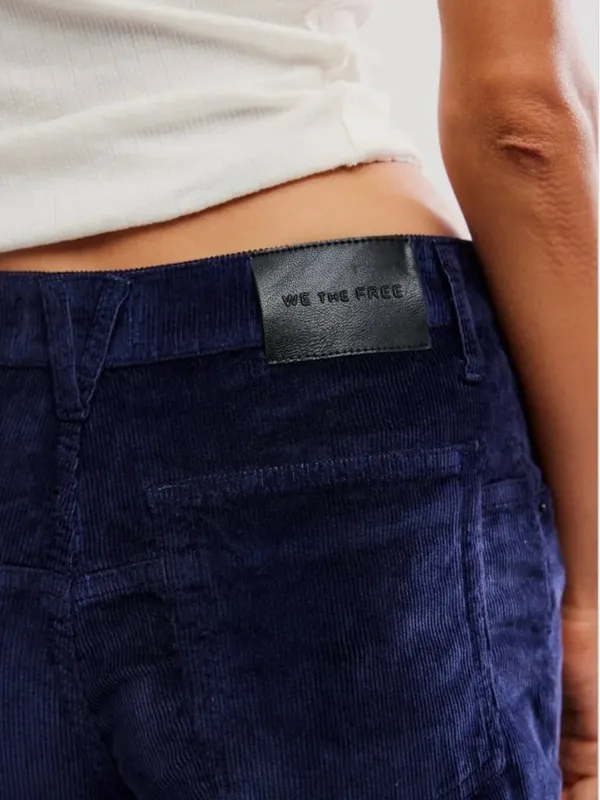 FREE PEOPLE NWT We The Free Deep Trance Dropped Corduroy Jeans / Deep Seas - Image 4