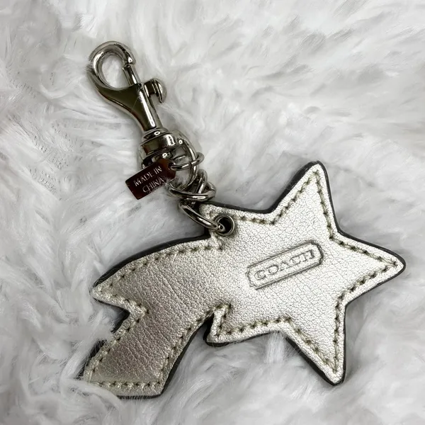 y2k Coach Shooting Star Leather Bag Charm - Image 2