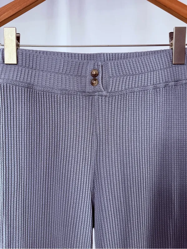 Faherty Legend Waffle Wide Leg Pant in Tradewinds Gray Size‎ Small - Image 5