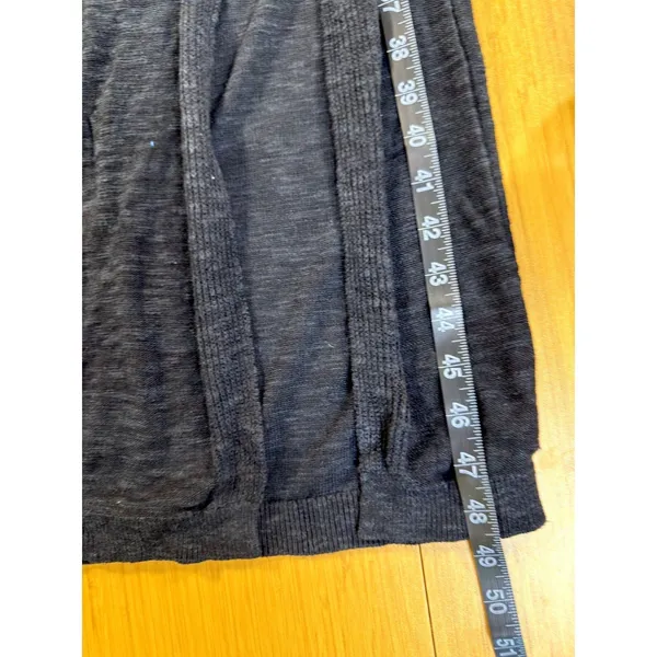 Free People FP Beach Maxi Dress Medium Black Knit Long Sleeve Side Slit Scoop Ne - Image 9