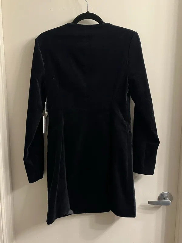 Good American Velvet Blazer Dress in Black Medium - Image 6