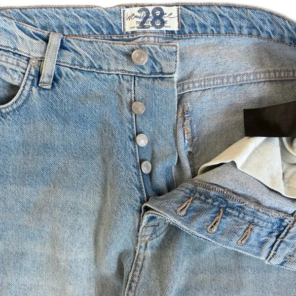 Free People Button Fly Relaxed Fit High Rise Jeans Size 28 - Image 5