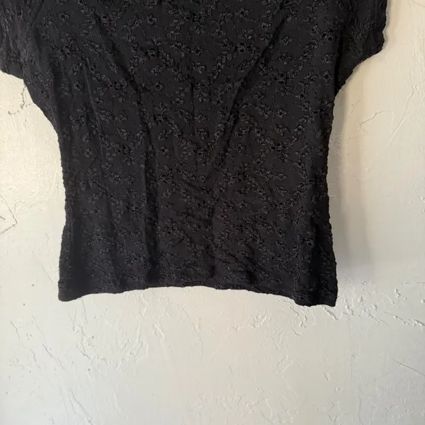 Daily Stage Y2k Black Lace Top Women's L Whimsigoth Fairy Grunge Square‎ Neck - Image 3