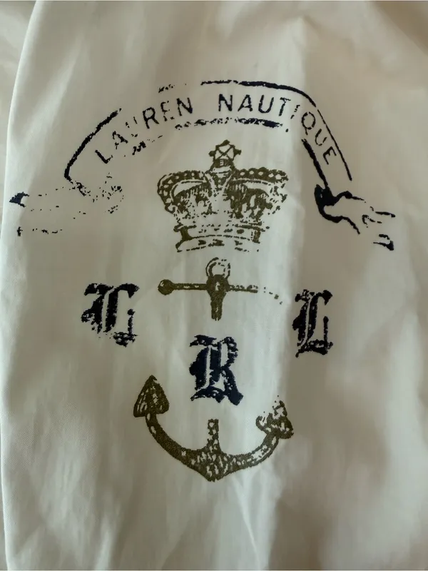 LRL Ralph Lauren Crown Nautical Theme w Pewter Metal Button, Women M, Dbl Breast - Image 3