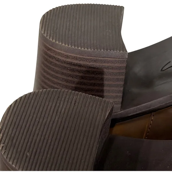 Clarks Scene Zip Ankle Boots Womens 8 Brown Waxy Leather Block Heel Rustic Chic - Image 10