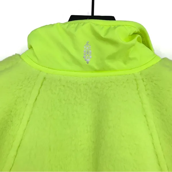 FP MOVEMENT Hit The Slopes Fleece Pullover Jacket Neon Yellow Highlighter XS - Image 9