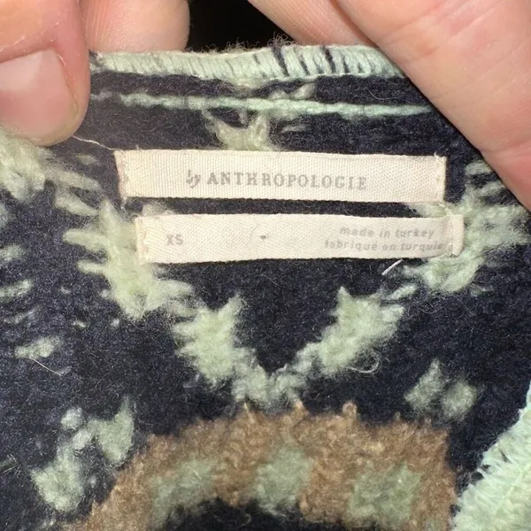 Anthropologie green Northern Isle chunky thick XS sweater - Image 3