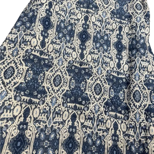 🌿✨ Rachel Zoe 100% Linen Blue Boho Print Sleeveless Dress M ✨🌿‎ - Image 4