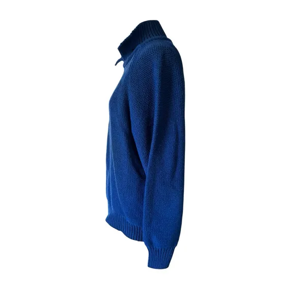 Vintage GAP Royal Blue Shaker Knit Sweater Button Neck Women’s size Medium 80s - Image 4