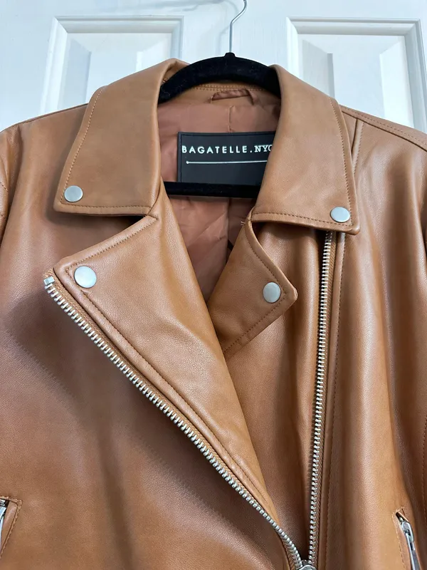 Jacket Leather Brown Size XL - Image 3