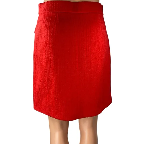 Ann Taylor LOFT Women's Red Textured Pocket Mini Straight Pencil Skirt Size XS - Image 3