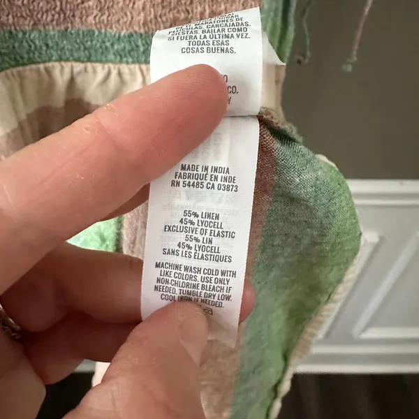 Aerie Linen Blend Multicolor Striped Side Cut Out Mini Dress XL - Image 6