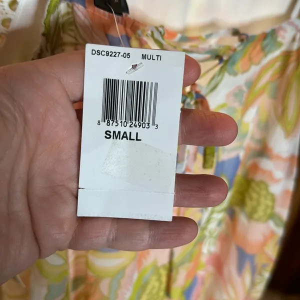 NWT AQUA Floral Mini Dress Picot Trim Pastel Print Bloomingdale’s Size Small - Image 12