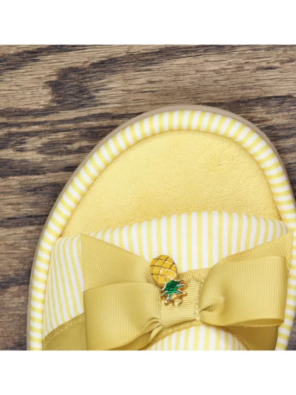 NEW Isotoner Womens Charm Pineapple Fruit Slide Slippers F9881 Yellow L (8.5-9) - Image 8