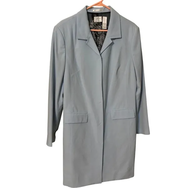 Emma James Stretch Long Blazer Jacket Light Blue Size 16 Career Office - Image 4