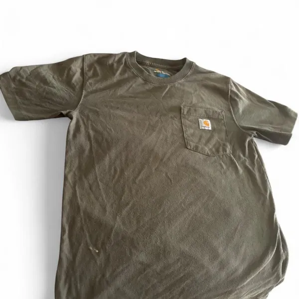 Carhartt Relaxed Fit Olive Green Pocket T-Shirt Small - Image 4