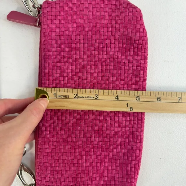 Vtg Y2K The Sak Small Pink Woven Shoulder Bag‎ Silver Zipper Femme Twee Crochet - Image 13