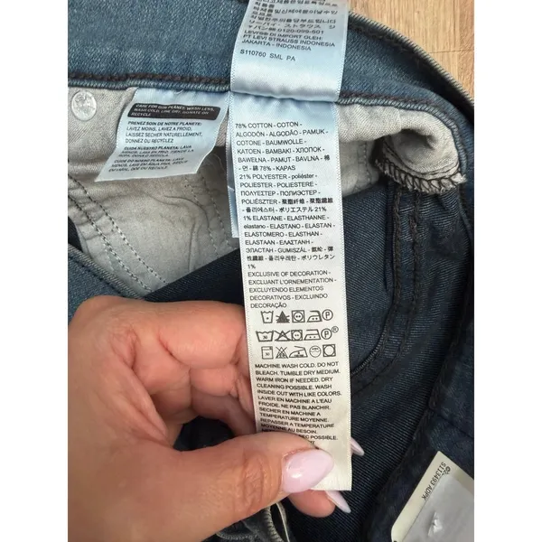 Levi's 724 High Rise Slim Straight Jeans 30x32 Gray Wash‎ NWT - Image 7