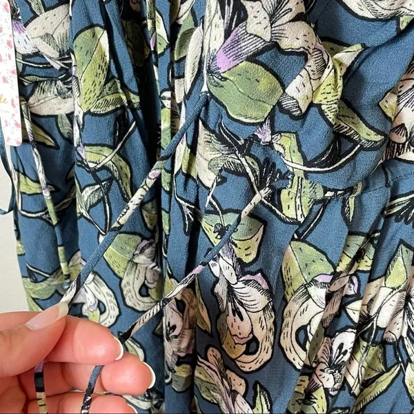 NWT Free People‎ Floral Slip Pleated Mini Dress Size Small - Image 8