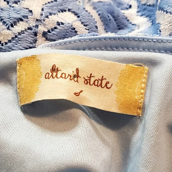 Altard State Dress Blue White Crossed Back sz M Cottagecore Coquette Dollette - Image 9
