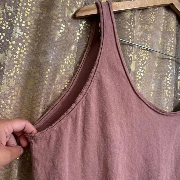 Free People Sydney Dusty Rose Mauve Oversized Tank Top Bodysuit Medium - Image 3