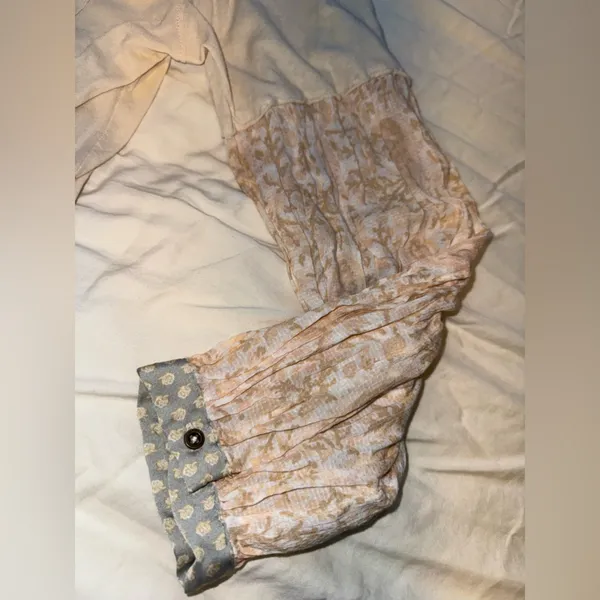 Free People Cream Paisley Oversized Top Long Sleeve We The Free - Image 4