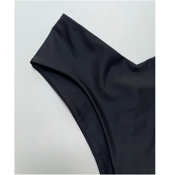 Quince Italian V-Cut High-Leg Bikini Bottom Swim Black Size XS NEW - Image 4