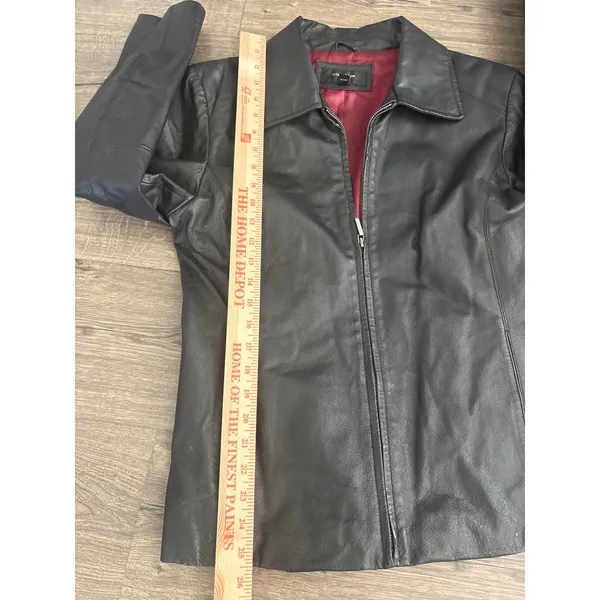 Colebrook Classics Black Genuine Nappa Leather Zip Up Jacket Womens Large L - Image 9
