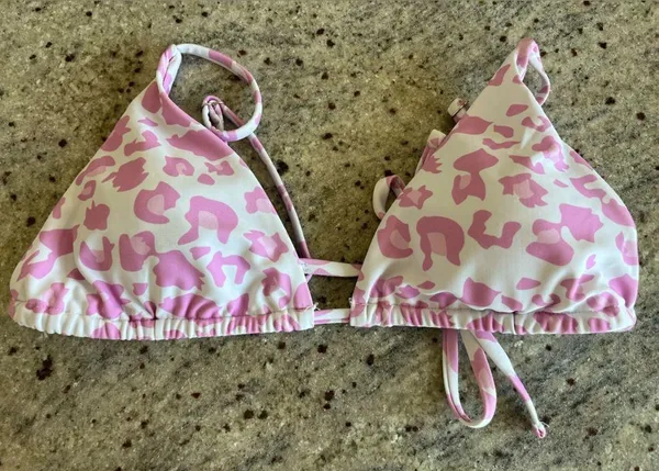 ZAFUL Triangle pink and white animal print bikini set - Image 5