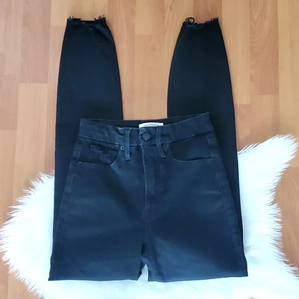 Good American good waist crop black skinny jeans sz 00/24 - Image 3