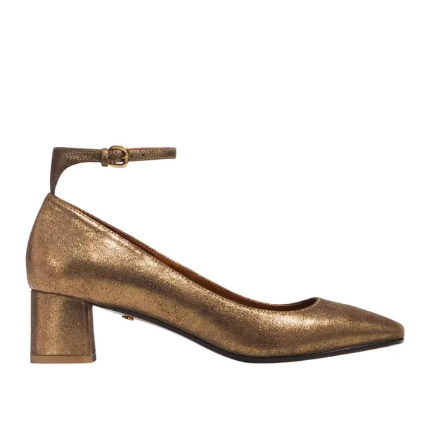 Coach Ankle Strap Pump Metallic Suede Size 9 - Image 4