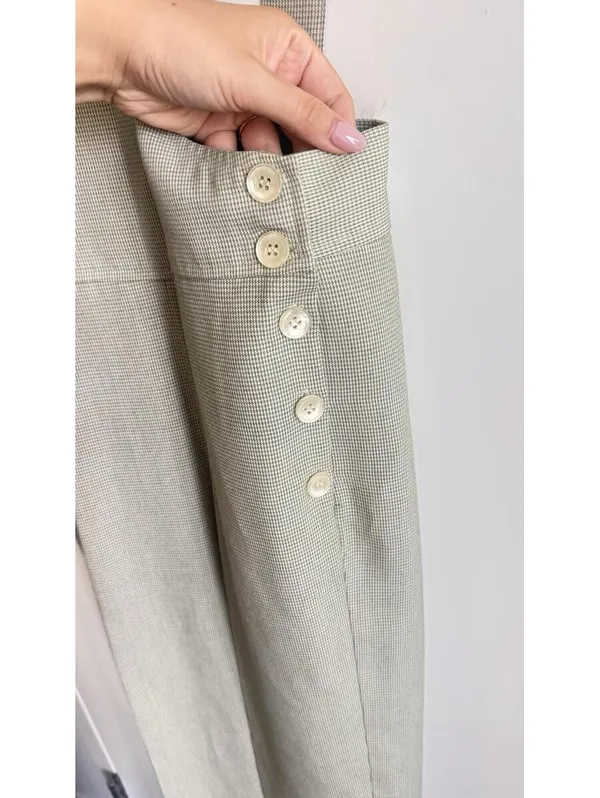Petite Sophisticate Linen Blend Wide Leg Overalls Jumpsuit Size 14 USA - Image 5