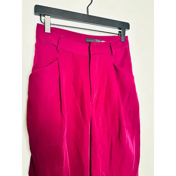 ENDLESS ROSE Purple Wine Colored High-Waisted Suit Pants Size Small - Image 5