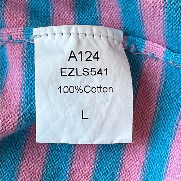 Lillusory Turquoise & Pink Henley Sweater with Green Accents size L - Image 9