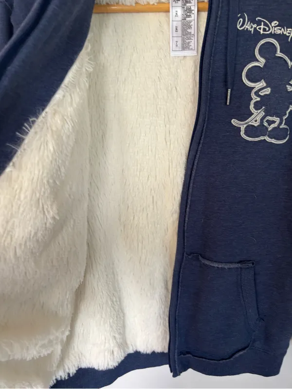 Disney Women’s Zip-Up Hoodie in Navy with White Mickey Outline - Image 6