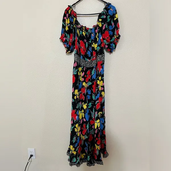 RIXO for target bright colorful floral off the shoulder maxi dress 24W/26W plus - Image 2