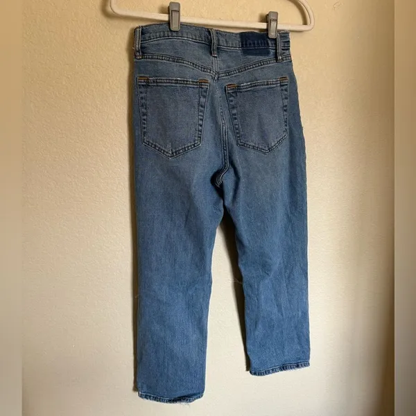 Abercrombie & Fitch Ankle Straight Ultra High Rise Jeans Sz 28 Short‎ Distressed - Image 9