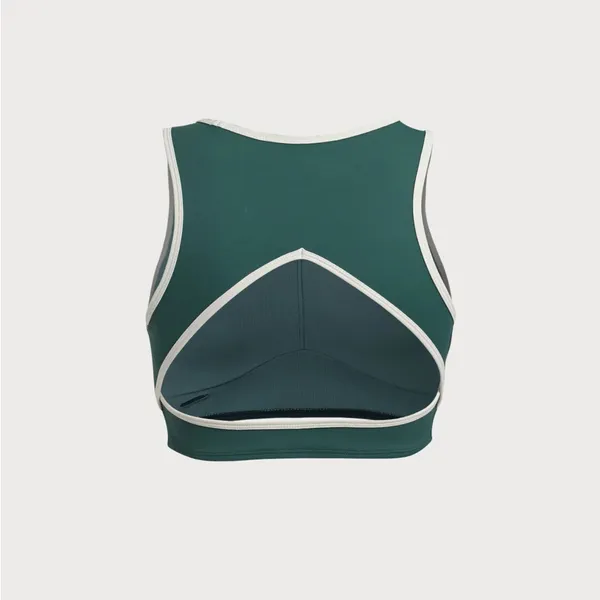 Berlook Dark Green Round Neck Line Tank Top - Image 8